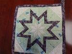 Folded Star Hot Pad Purple and Greens