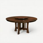 Amish Handcrafted Solid Wood Mission Arts & Crafts Round Dining Table