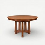 Amish Handcrafted Solid Wood Winston Mission Round Trestle Dining Table