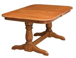 Amish Columbus Double Pedestal Wood Dining Table