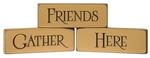 Friends Gather Here Chunky Wood Block Signs