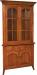 Amish Bunker Hill Corner Hutch with Full Doors and Drawer