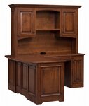 Amish Tuscan Corner L-Shaped Desk with Optional Hutch Top