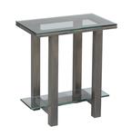 Hilton Contemporary Small End Table with Glass Top