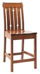 Amish Keene Valley Mission Stationary Bar Stool with four thick back supports centered