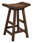 Hardwood Saddle Style Counter and Bar Stool