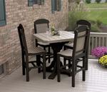 LuxCraft 41" Square Poly Table Set with Four Classic Dining Chairs