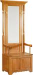 Hardwood Entryway Storage Bench with Coat Rack