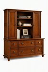 Amish Savile Solid Wood Credenza with File Cabinet and Optional Hutch Top