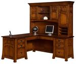 Bridgeport Mission L Desk with Optional Topper