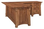 Amish Balmora Mission L-Shaped Desk with Optional Hutch Top