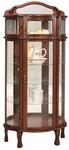 Bonnet Top with Leaded Glass Curio Cabinet