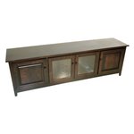 Large Shaker Style Brown Maple Wood Flat Screen TV Stand in Onyx Finish