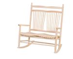 Ash Wood Outdoor Fanback Bench Rocker