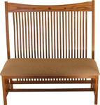 Arts & Crafts Mission 48" Bench with Walnut Inlays