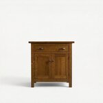 Amish Solid Wood Customizable Mission 33" Kitchen Island with Two Doors