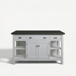 Amish Solid Wood Customizable Mission 62" Kitchen Island