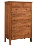 Amish Solid Wood Chelsea Hi-Boy Chest of Drawers with Eight Drawers