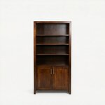 Amish Mineola Modern Bookcase with Cabinet Base