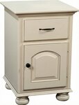 Amish Solid Wood Luellen Nightstand Cabinet with Bun Feet