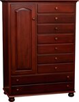 Solid Wood Luellen Chifferobe Chest of Drawers with Bun Feet