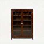 Amish Woodville Bookcase Cabinet with Glass Doors