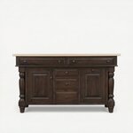 Amish Solid Wood Turned Leg 62" Kitchen Island