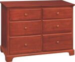 Amish Solid Wood Sonora 48" Dresser with Six Drawers