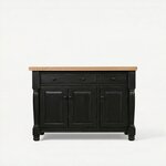 Amish Solid Wood Rosemary French Farmhouse Kitchen Island with Two Drawers