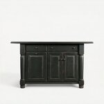 Amish Solid Wood Rosemary French Farmhouse Kitchen Island with Two Drawers