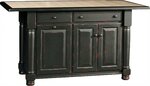 Amish Solid Wood Rosemary French Farmhouse Kitchen Island with Two Drawers