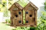 Rustic His-and-Hers Garden Bird House