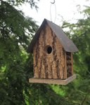 Amish Handcrafted Rustic Bark Wood Wren Birdhouse