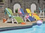 Outdoor lounge Berlin Gardens poly wood Adirondack chairs poolside