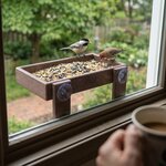 Amish Made Platform Bird Feeder Window Mount in Poly Lumber