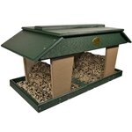 Amish Made Eco Friendly Poly Double Deluxe Tray Bird Feeder - Post Mount