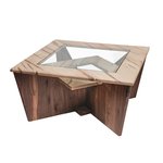 Amish Dighton Solitaire Glass Top Coffee Table