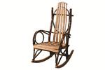 Amish Rustic Hickory Rocker with Live Edge Slats