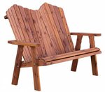 Amish Red Cedar Wood Outdoor Adirondack Bench
