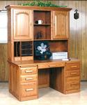 Flat Top Computer Desk with Hutch