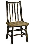 Amish Rustic Hickory Log Spindle Back Side Chair