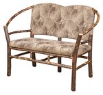 Rustic Hickory Log Double Hoop Settee Loveseat