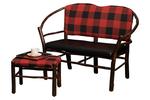 Rustic Hickory Double Hoop Settee Bench