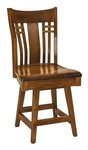 Amish Mountain Creek Solid Wood Swivel Counter and Bar Stool