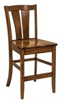 Amish V-Back Solid Wood Counter and Bar Stool