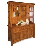 Amish Geneva Mission Solid Wood Buffet and Hutch Cabinet