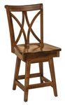 Amish Solid Wood Double Cross Back Swivel Counter and Bar Stool
