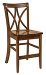 Amish Solid Wood Double Cross Back Counter and Bar Stool