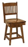 Amish Transitional Solid Wood Counter and Bar Stool with Swivel
