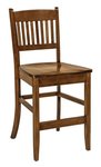 Amish Transitional Solid Wood Counter and Bar Stool